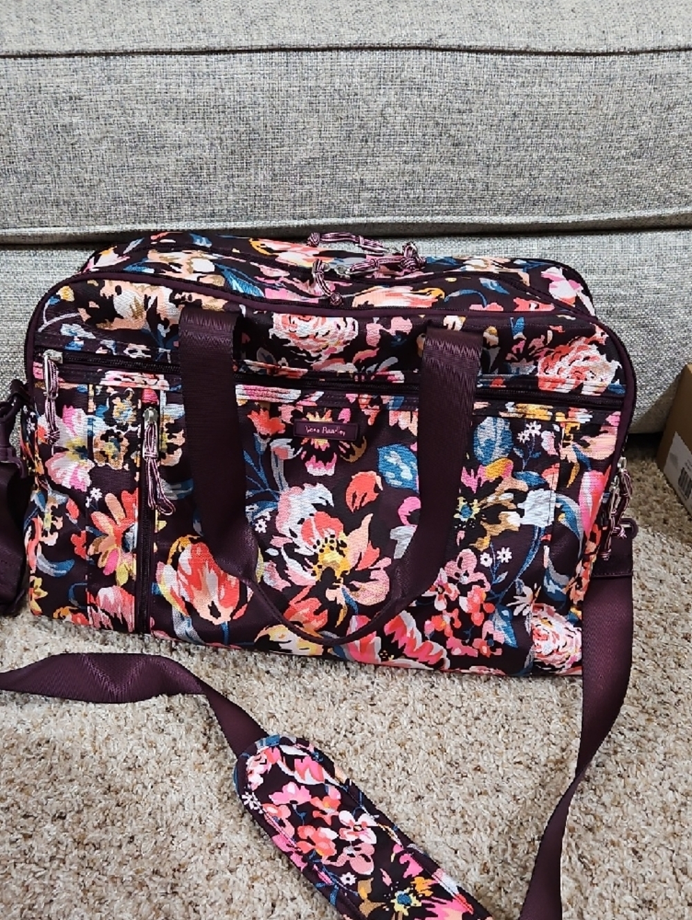 NWOT Vera Bradley Floral Weekender Duffel Bag with Laptop Compartment